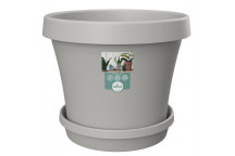 SEBO LIGHT GREY PLASTIC POT AND SAUCER SET 20CM