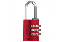 ABUS RED COMBINATION BLISTER PADLOCK 20MM