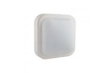 EUROLUX SQUARE COOL WHITE WHITE PLASTIC LED BULKHEAD 230V 14W