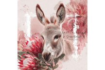 DECOUPAGE PROTEA DONKEY PORTRAIT A4