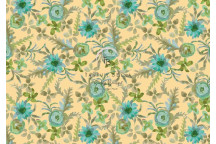 TEAL FLOWERS DECOUPAGE A3
