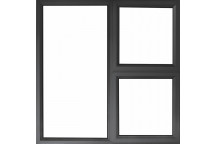 TOP & BOTTOM OPENERS FIXED RIGHT PANE CHARCOAL WINDOW 1200X1200