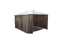 PAVILLION GARDEN GAZEBO WITH GREY SIDE WALL H2.55M 3X4M
