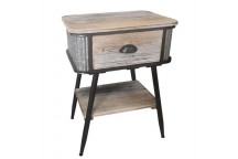 METAL/WOOD BEDSIDE TABLE 48X37X64CM