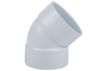 WHITE PVC PLAIN BEND 45 DEGREE 50MM SABS