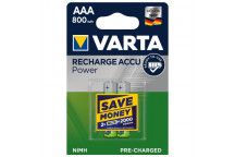 VARTA RECHARGEABLE BATTERY AAA 800MAH 2 PER PACK