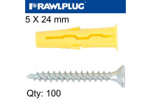 Universal Plug Uno 5 X 24mm 50 Pack
