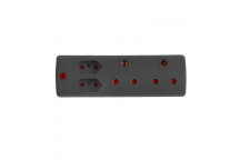 ELECTRICMATE BLACK ADAPTOR 2X16AMP + 2X5AMP