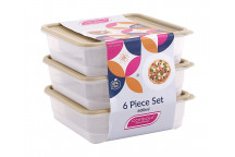 CONTOUR KALAHARI PLASTIC CONTAINER SET 3X600ML