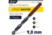 ALPEN HSS SPRINT MASTER 9.0MM X1 SLEEVED DIN338 DRILL BIT