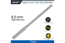 ALPEN FORCE X 8.0 X 160/100 SDS-PLUS DRILL BIT X4 CUTTING EDGES