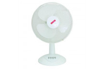 EUROLUX WHITE PLASTIC DESK FAN 34.5CM 40W