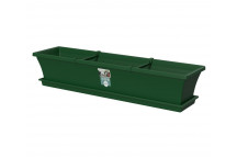 SEBOR DARK GREEN PLASTIC SILL PLANTER AND SAUCER 75CM