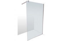 CLEAR GLASS CHROME PLATED SHOWER SCREEN