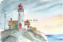 SEASIDE BEACON DECOUPAGE A3