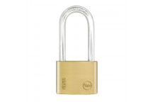 YALE ESSENTIAL PADLOCK SOLID BRASS LONG SHACKLE 50MM