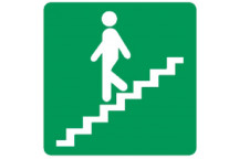 STAIRS DOWN LEFT EXIT SIGN 190X190MM