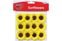 ARTIFICIAL CRAFT SUNFLOWER 50MM 12PIECE