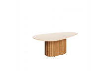 SMALL OFF WHITE ORGANIC LIVING COFFEE TABLE