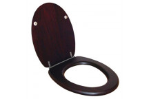 CHROME HINGE MAHOGANY TOILET SEAT