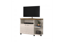 LISBOA OFF WHITE CINNAMON TV STAND WITH 2 DOORS