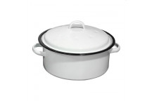 ROUND CASSEROLE MED WHITE (5L)(ENAML)