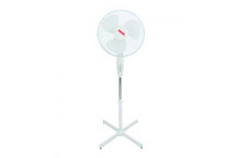 EUROLUX WHITE PLASTC AND STEEL PEDESTAL FAN 43.5CM 50W