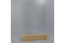 ACRYLIC BLANK CLEAR CRAFT SHEET WITH PINE STAND A6