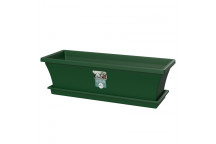 SEBOR DARK GREEN PLASTIC SILL PLANTER AND SAUCER 50CM
