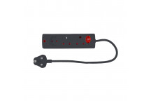 ELECTRICMATE BLACK MULTIPLUG 3WAY WITH OVERLOAD