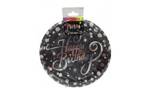 PARTY SILVER SPARKLING FIZZ PLATE 8PER PACK