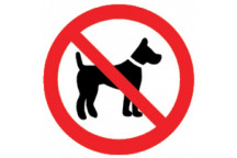 NO DOG SIGN RED 190X190MM