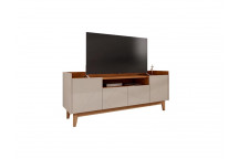 OFF WHITE HIGH GLOSS/CEDAR 60INCH TV 4 DOORS ADRIA STAND