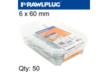 HAMMER IN FIXING COUNTERSUNK HEAD 6X40MM TUB 50PIECE