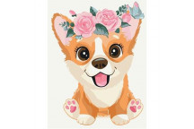 PAINT BY NUMBERS CORGIN IN A WREATH