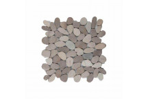 SLICED PEBBLE BROWN BEIGE CREAM MOSAIC 300X300MM