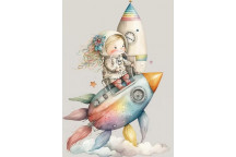 DECOUPAGE RAINBOW ROCKET A4