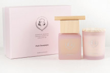 GIFT 2IN1 SET WOODEN TOP DIFFUSER&CANDLE PINK CHAMPAGNE ANKE