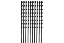 NTEK BLACK STRAIGHT SQUARE TUBE 8 LINE ELECTRIC FENCE BRACKET 10 PER PACK