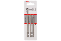 BOSCH EXTRA HARD PZ2 SCREWDRIVER BITS 89MM 3PIECE