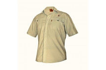 BOERBOEL MEN GARIEP KHAKI SHORT SLEEVE SHIRT SIZE 3XL
