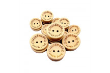 HANDMADE WITH LOVE WOODEN BUTTON 30MM 3PIECE