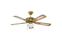 EUROLUX 4BALDE 52INCH ANTIQUE BRASS CEILING FAN AND 1X LIGHT
