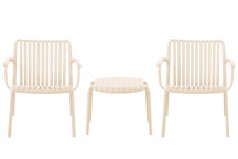 IBIZA PLASTIC WARM WHITE BALCONY SET