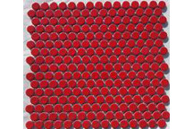 PENNY ROUND RED GLOSS MOSAIC 324X310MM