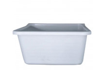 PVC WHITE SINGLE BOWL WASHTROUGH INCLUDING BRACKET 480X420X430MM
