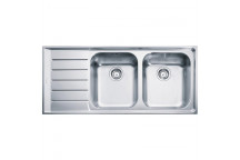 FRANKE NEPTUNE DOUBLE BOWL SINK LEFT HAND 1160X510X200MM