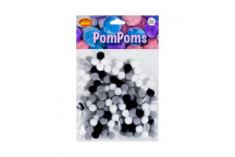 DALA 120PIECE ASSORTED GREY CRAFT POMPOMS 10MM