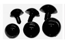 TEDDY CRAFT BLACK EYES 12MM 8PAIRS