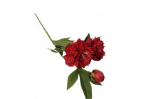 PEONY 3 HEAD RED ARTIFICIAL FLOWER
